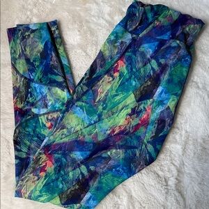 Asics Women's Studio Graphic Leggings Athletic Pants Sz XL